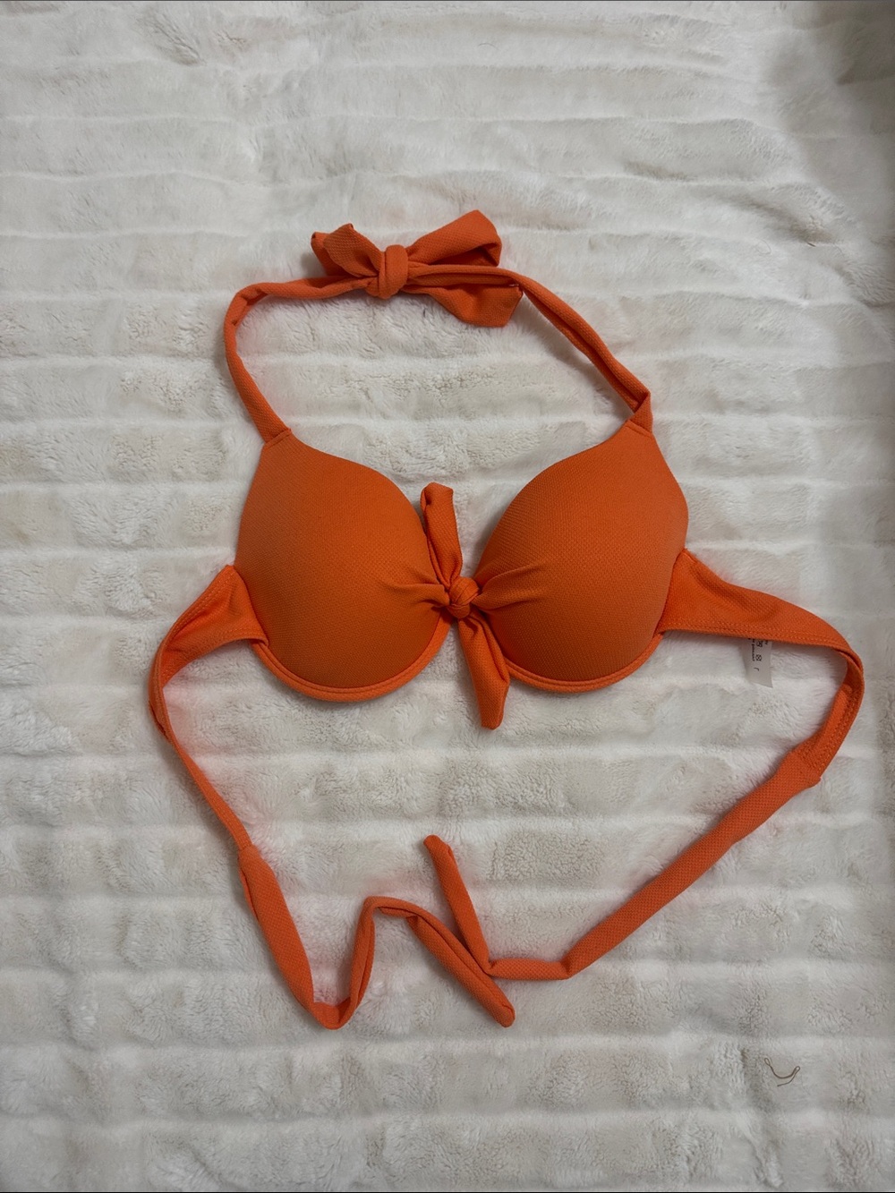 Orange Halter Bikini Top